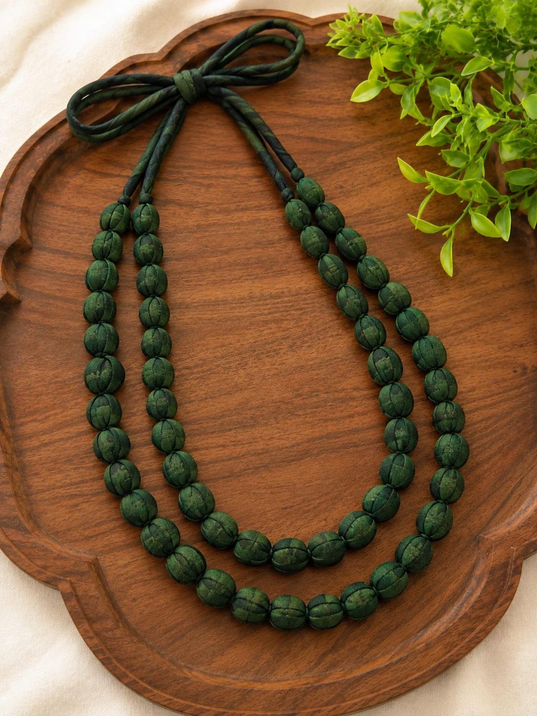 OLIVE GREEN WOODEN MALA