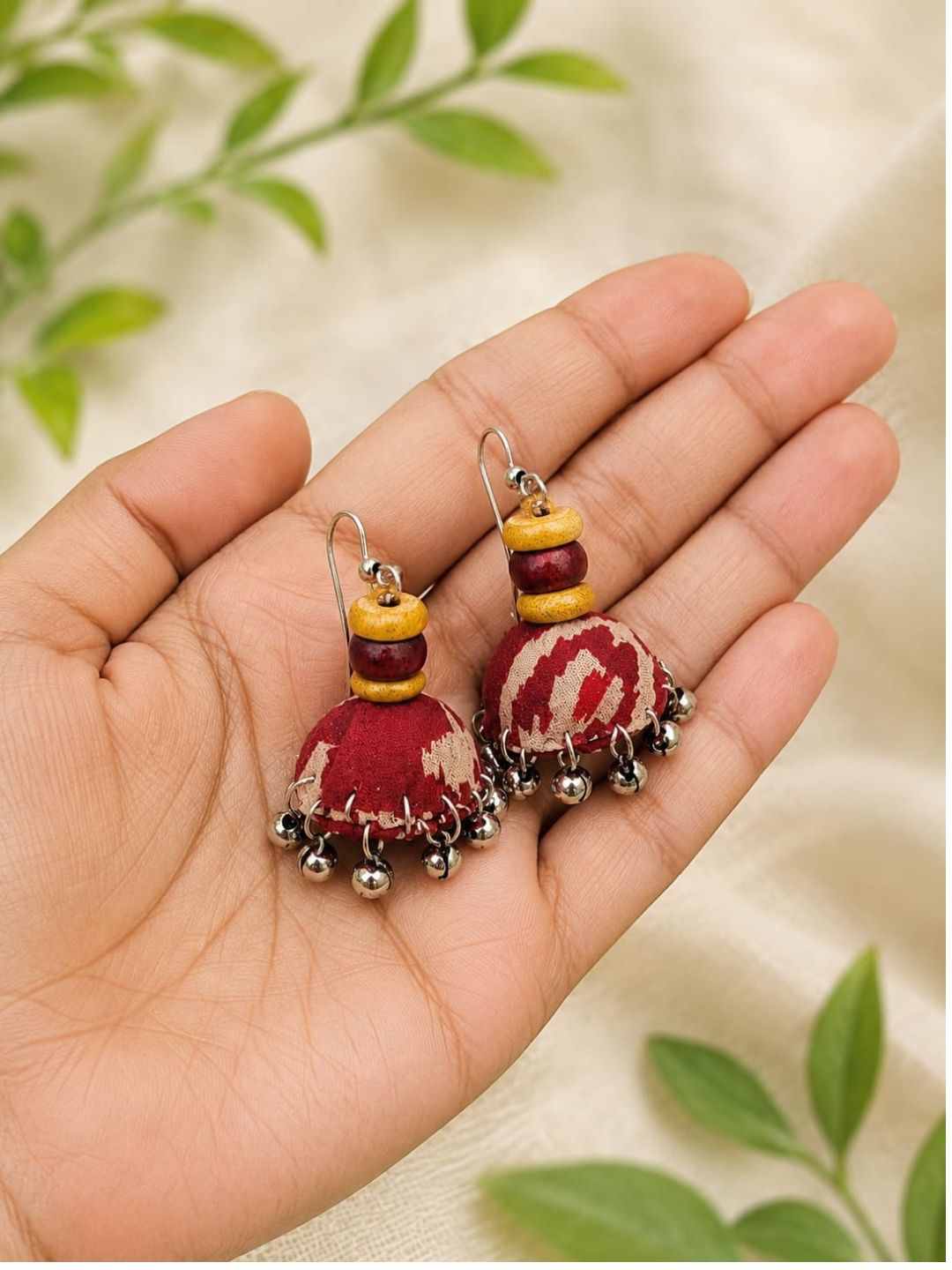 RED YELLOW JHUMKI