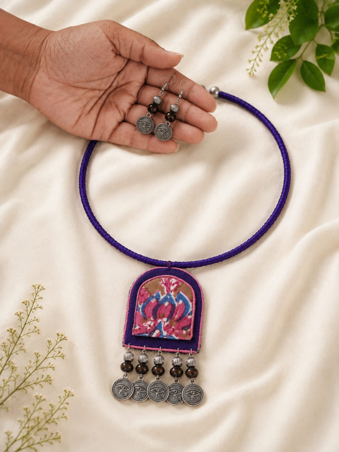 PURPLE HASLI NECKLACE SET
