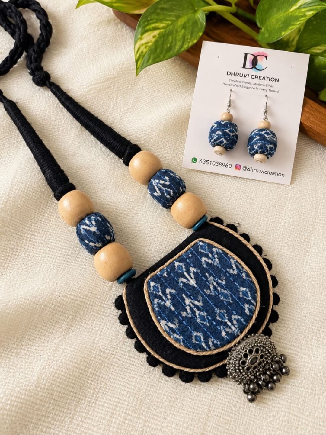 BLUE INDIGO CHANDRAKALA NECKLACE SET