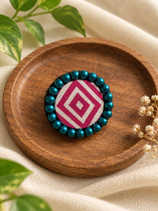 PINK AND BLUE STATEMENT RING