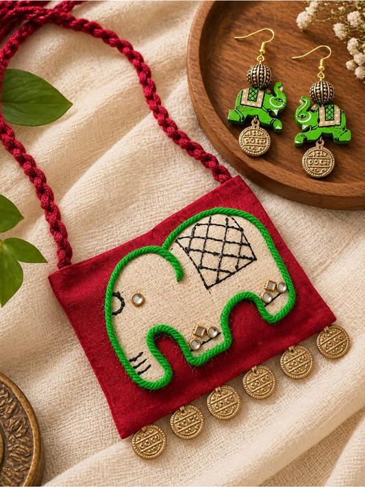 MAROON AIRAVAT BOHO NECKLACE SET