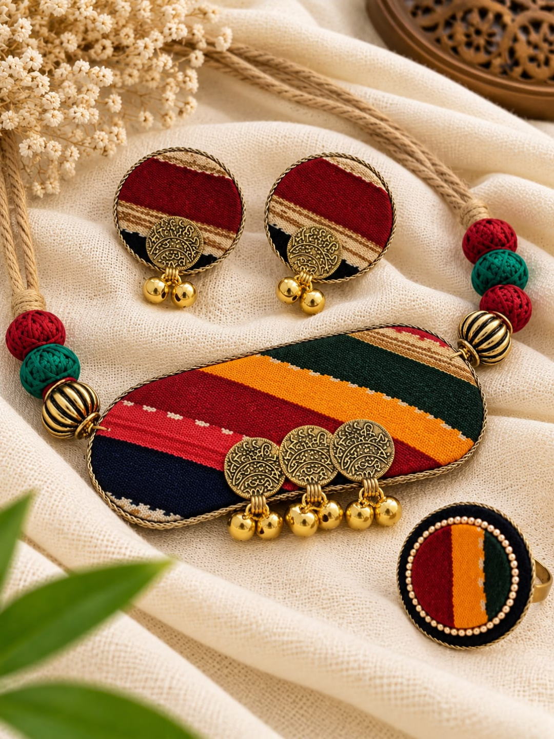 MULTI COLOR CHOKER NECKLACE SET