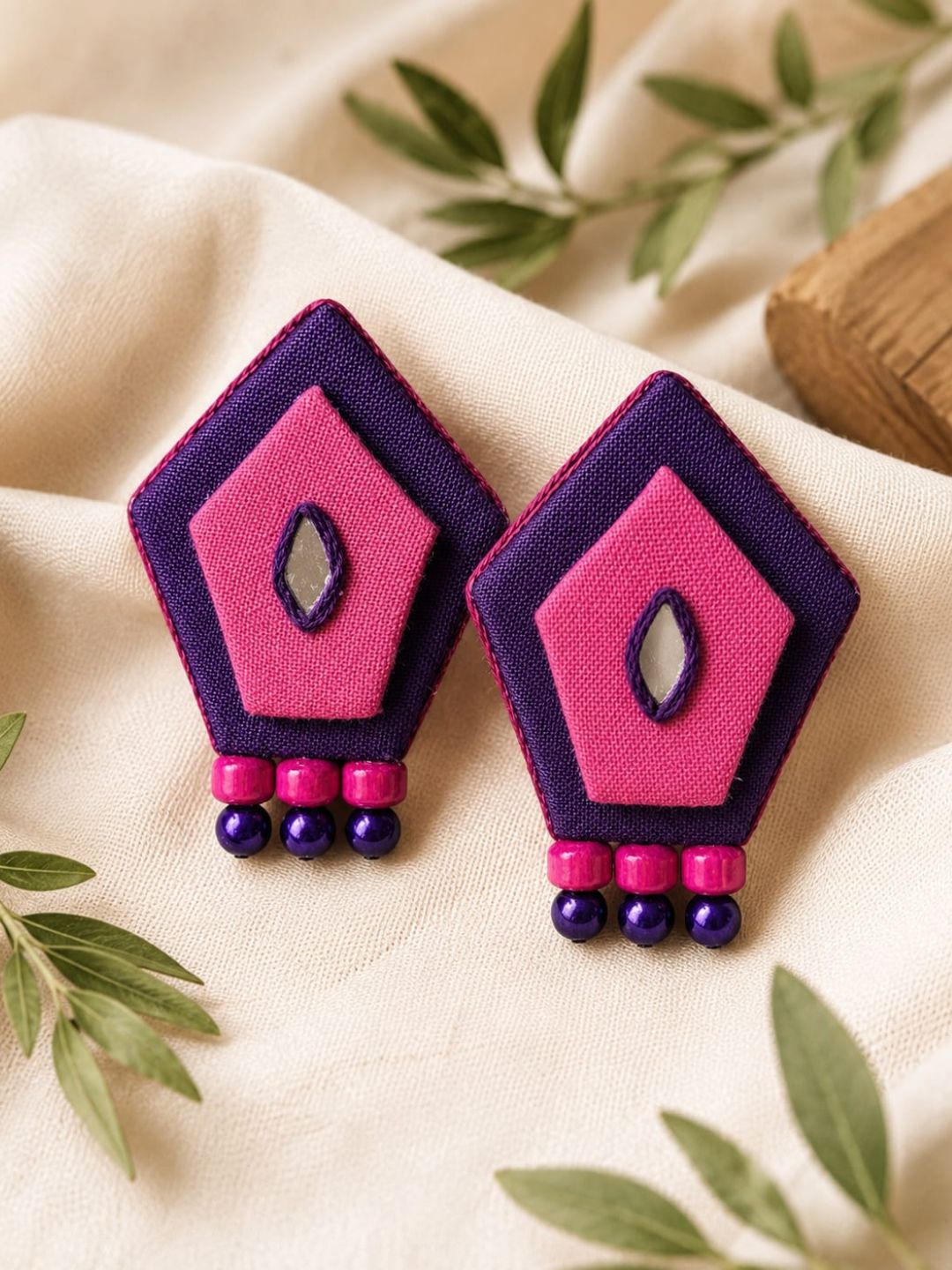 PINK AND PURPLE CHAUKON STUDS