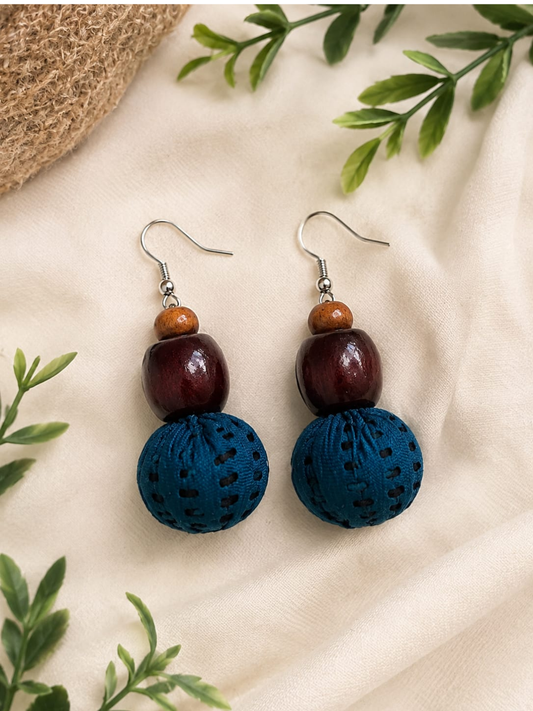 AQUA BLUE POTLI EARRING