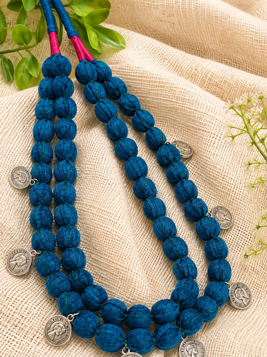 AFGHANI CHARM AQUA BLUE WOODEN MALA