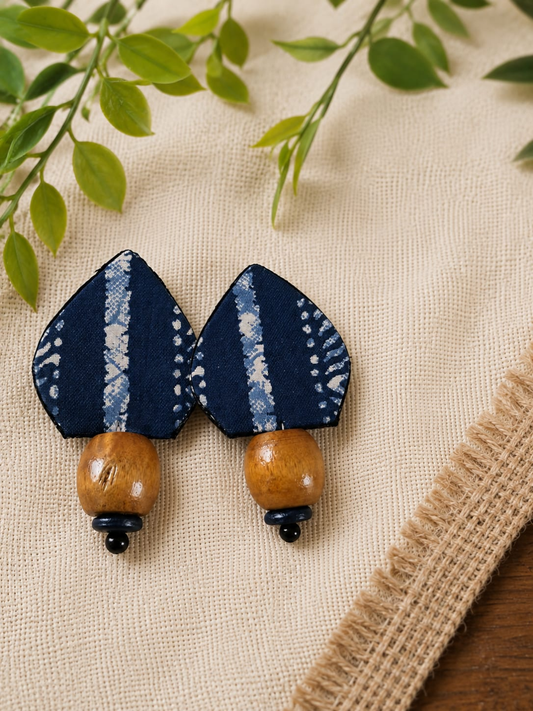 INDIGO FABRIC EARRING
