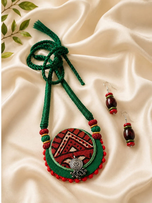 GREEN CHANDRAKALA NECKLACE SET